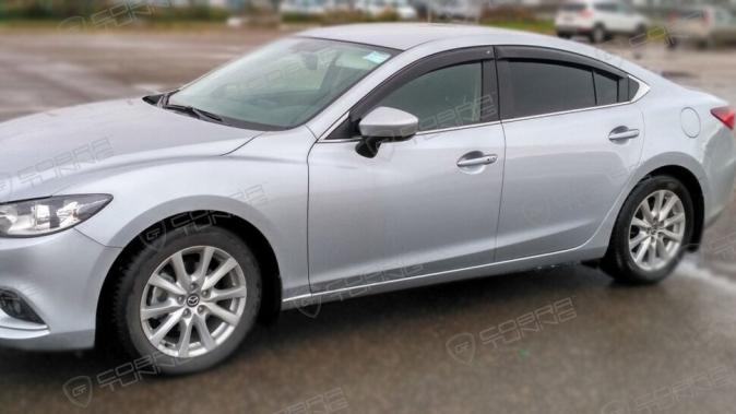 Дефлекторы окон (ветровики) Mazda 6 III Sd 2012-2017;2018 (Мазда 6) Кобра Тюнинг